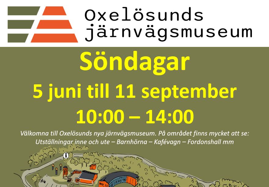 Oxelösunds Järnvägsmuseum öppnar 5 juni klockan 10:00